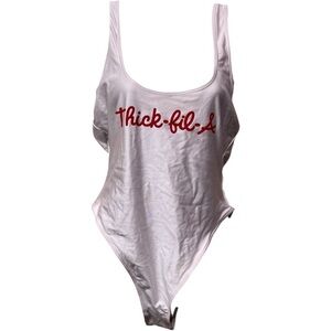 RAVESUITS One Piece Thick-Fil-A Logo White/Red Size Medium